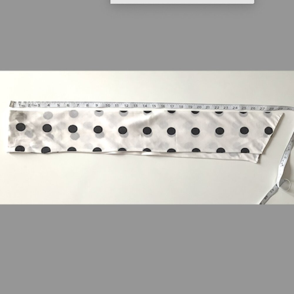 Black & White Polka tie Scarf 59” X 4.5” vintage, unbranded, cotton-blend